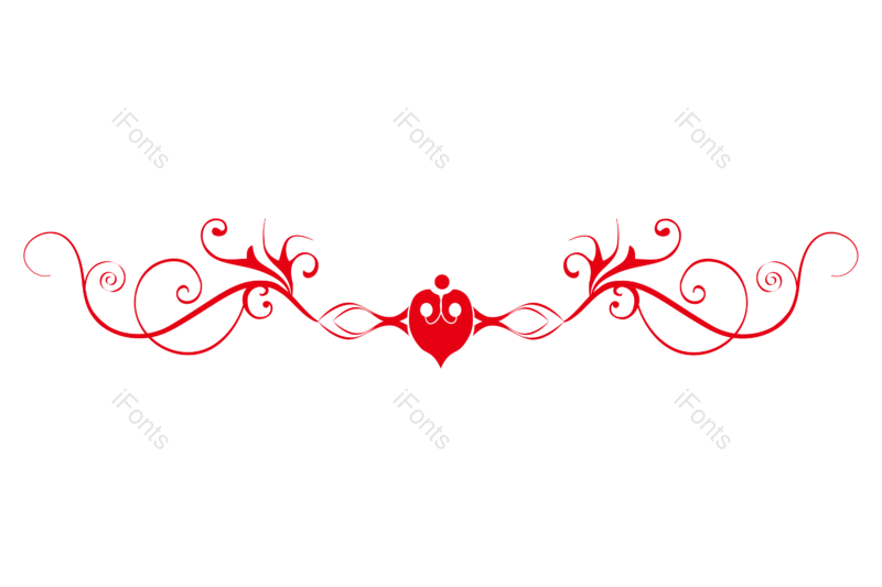 红色花纹图片,精美花纹元素,分割线PNG,免抠素材